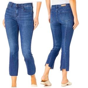 Social Standard Jeans( Anthropologie )Mid-Rise Stretch Raw Hem Crop